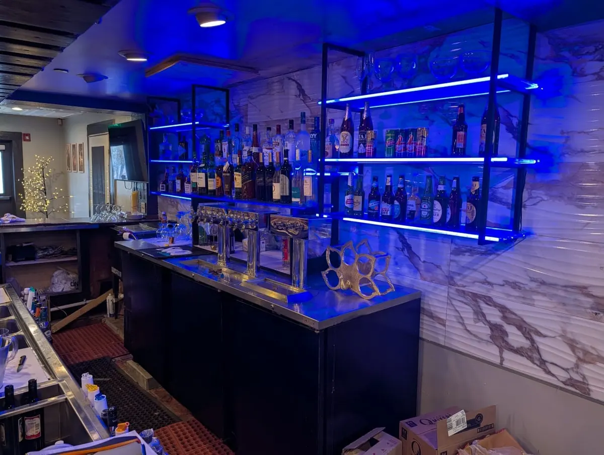 Modern bar area with premium selection of beverages